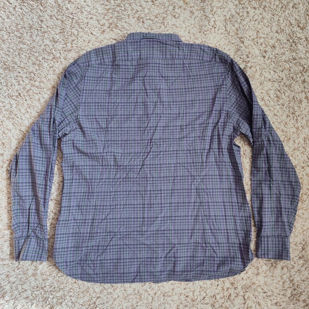 John Varvatos USA Men Sz XL Gray‎ Purple Plaid Long Sleeve Button Up Shirt - Picture 11 of 11